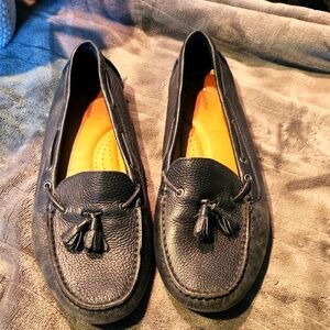 G.H. Bass & Co. Women's Blue Leather Tassel Loafers, Size 11